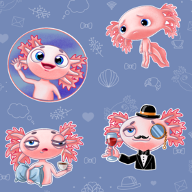 Стикеры Аксолотль