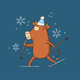 Серия иллюстраций для календаря_быки