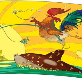 Петух на чашке-кружке