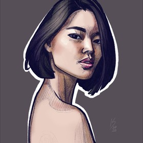 Цифровые цветные портреты красивых женщин