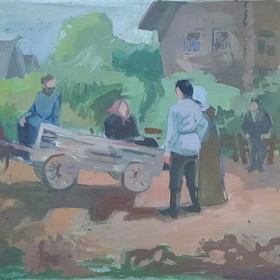 Серия графических листов по Ф.А. Абрамову "Деревянные кони"