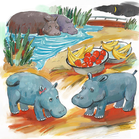 Иллюстации для детской книге "Нильский конь"