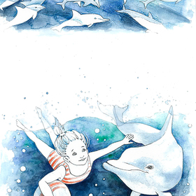 для детского рассказа о дельфинах