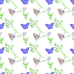 Бабочки в травинках