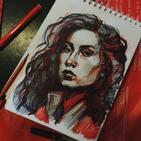 Портреты маркерами