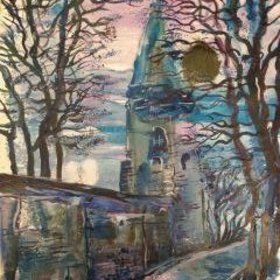 Сиреневый вечер.Выборг,Башня Ратуши.