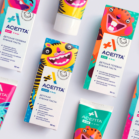 Персонажи для зубной пасты Асепта