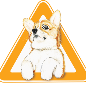 Надменный корги-стикер