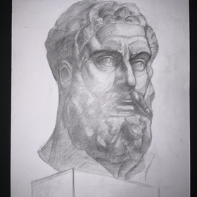 рисунок. гипсовые головы