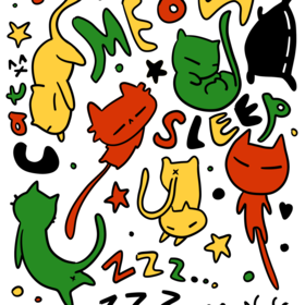 Котики. Раскраска