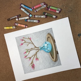 Ветка с бутонами 