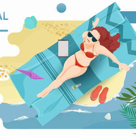 летний пляж