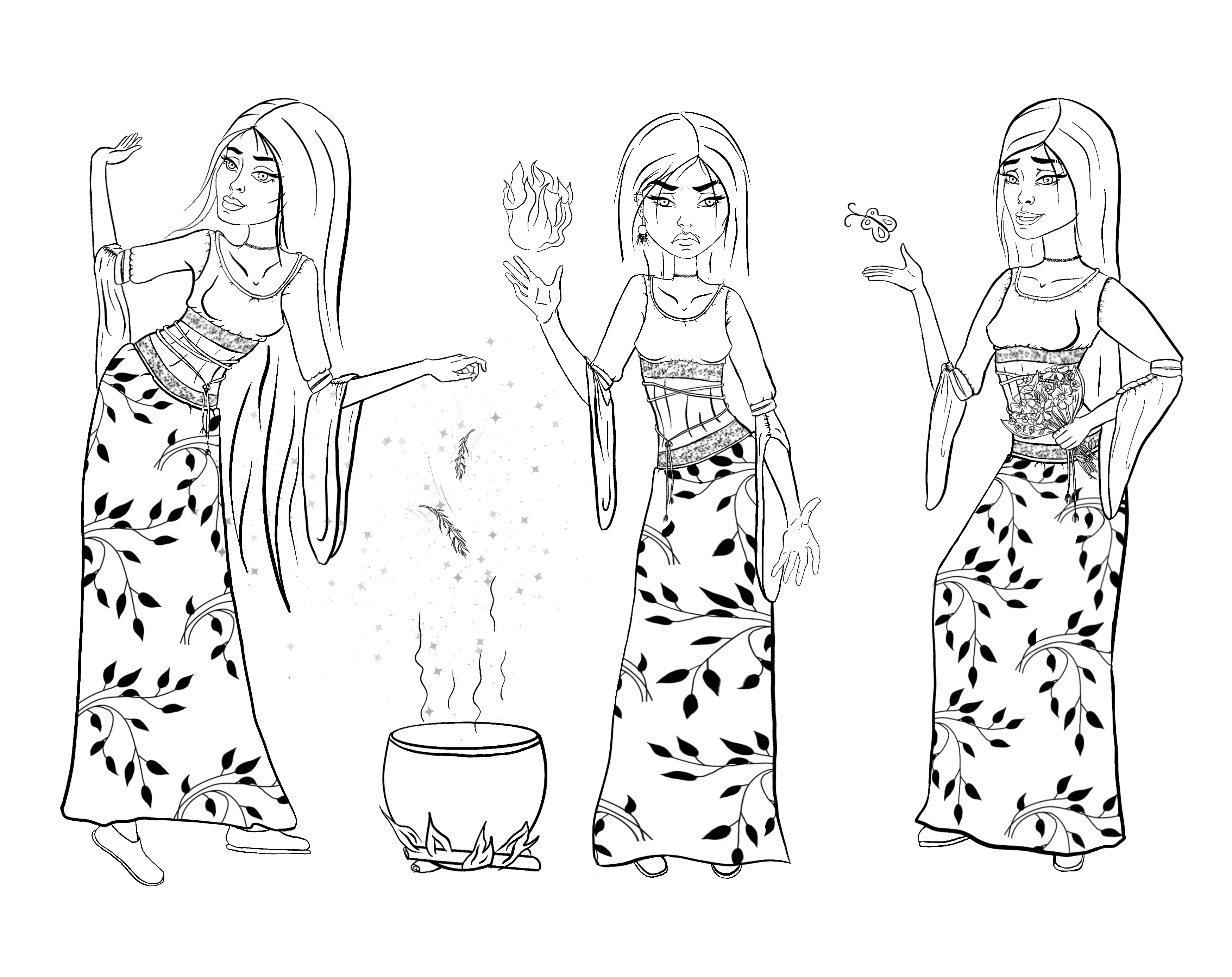 Разработка детского персонажа - ведьмочки