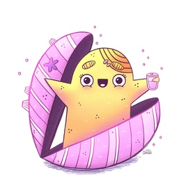 Концепт бренд-персонажа для кафе "Мидия"