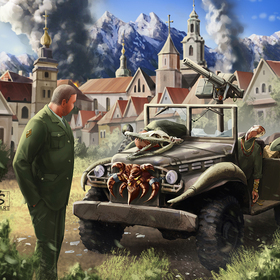 Генерал у джипа