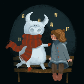 Новогодние открытки в год быка