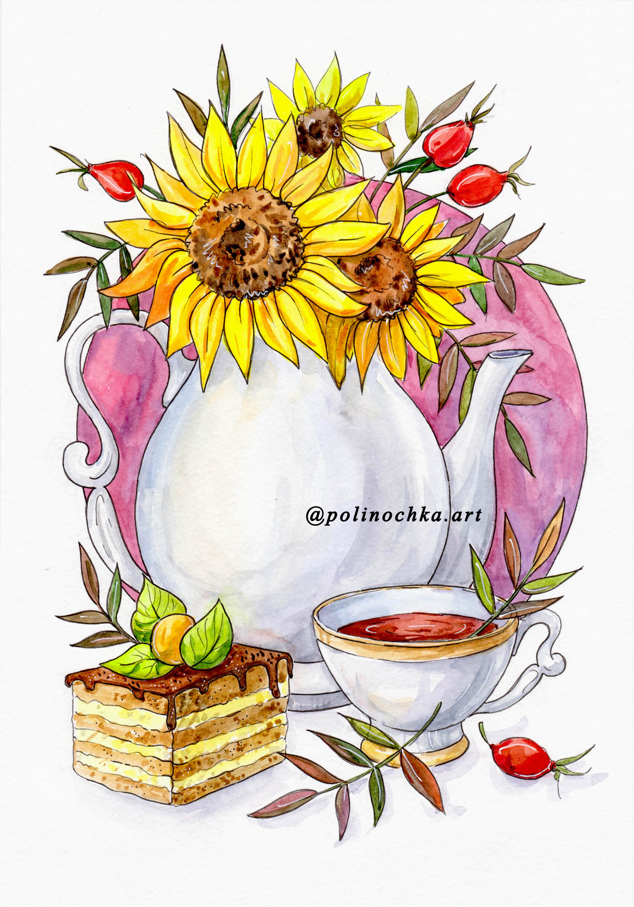 Букет в чайнике