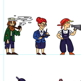 дизайн и анимация второстепенных персонажей для игры