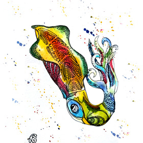 Море в стиле зентагл