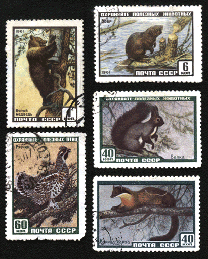 Ussr marka 1961 animals