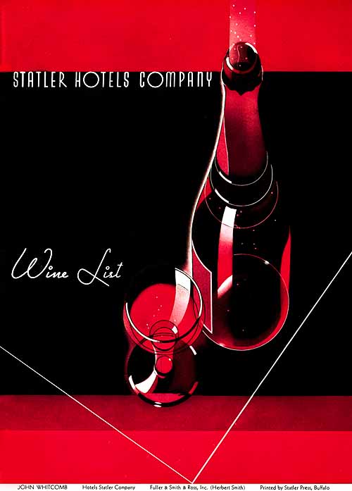 Statler hotels  wine list  1934 