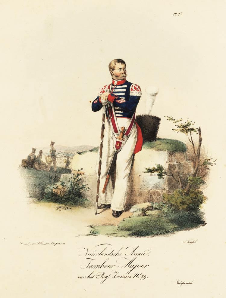 Tamboer majoor van het reg.t zwitsers no. 29  nederlandsche arm%c3%a9e 