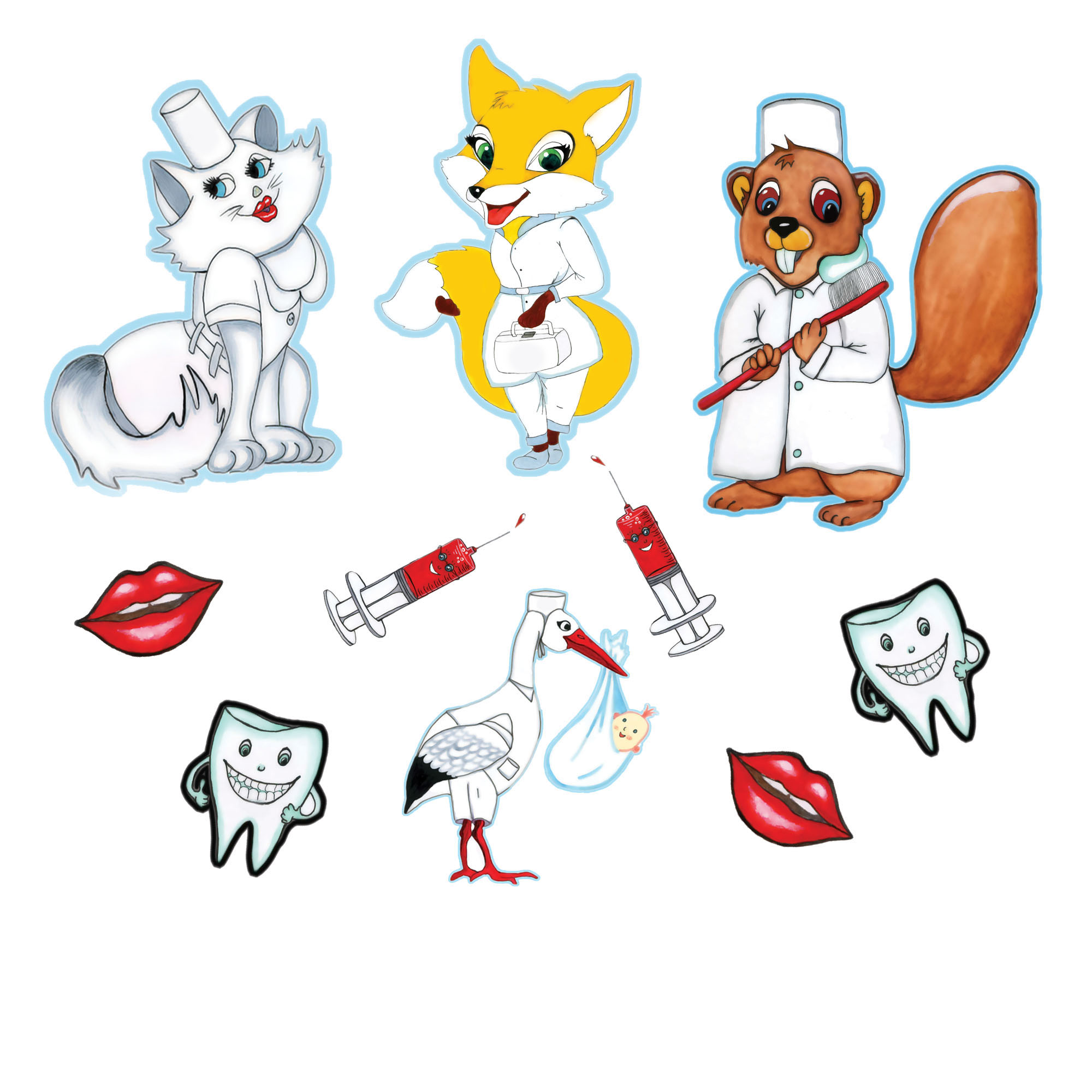 Stickers for the day of the medical worker