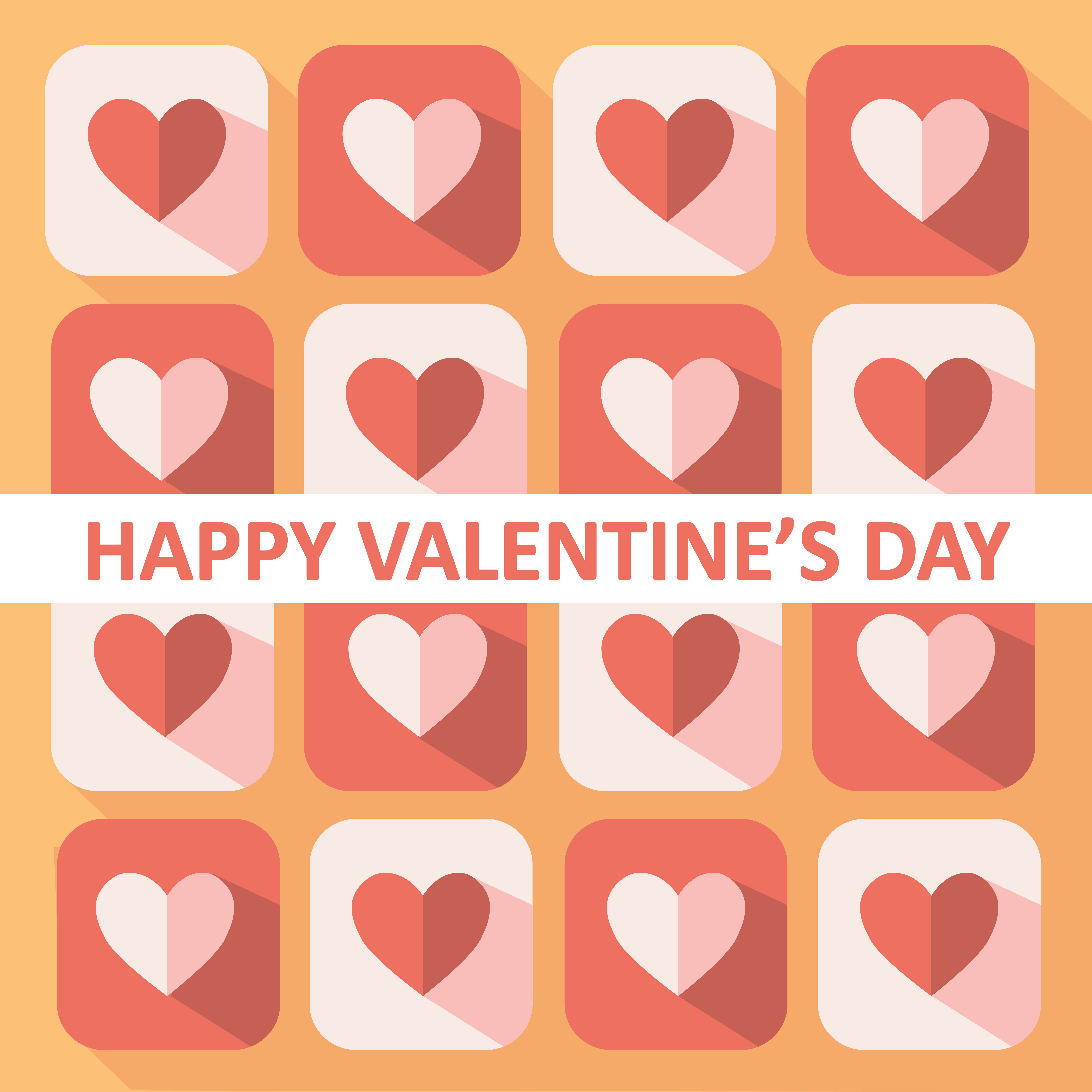 Happy valentines day card with hearts