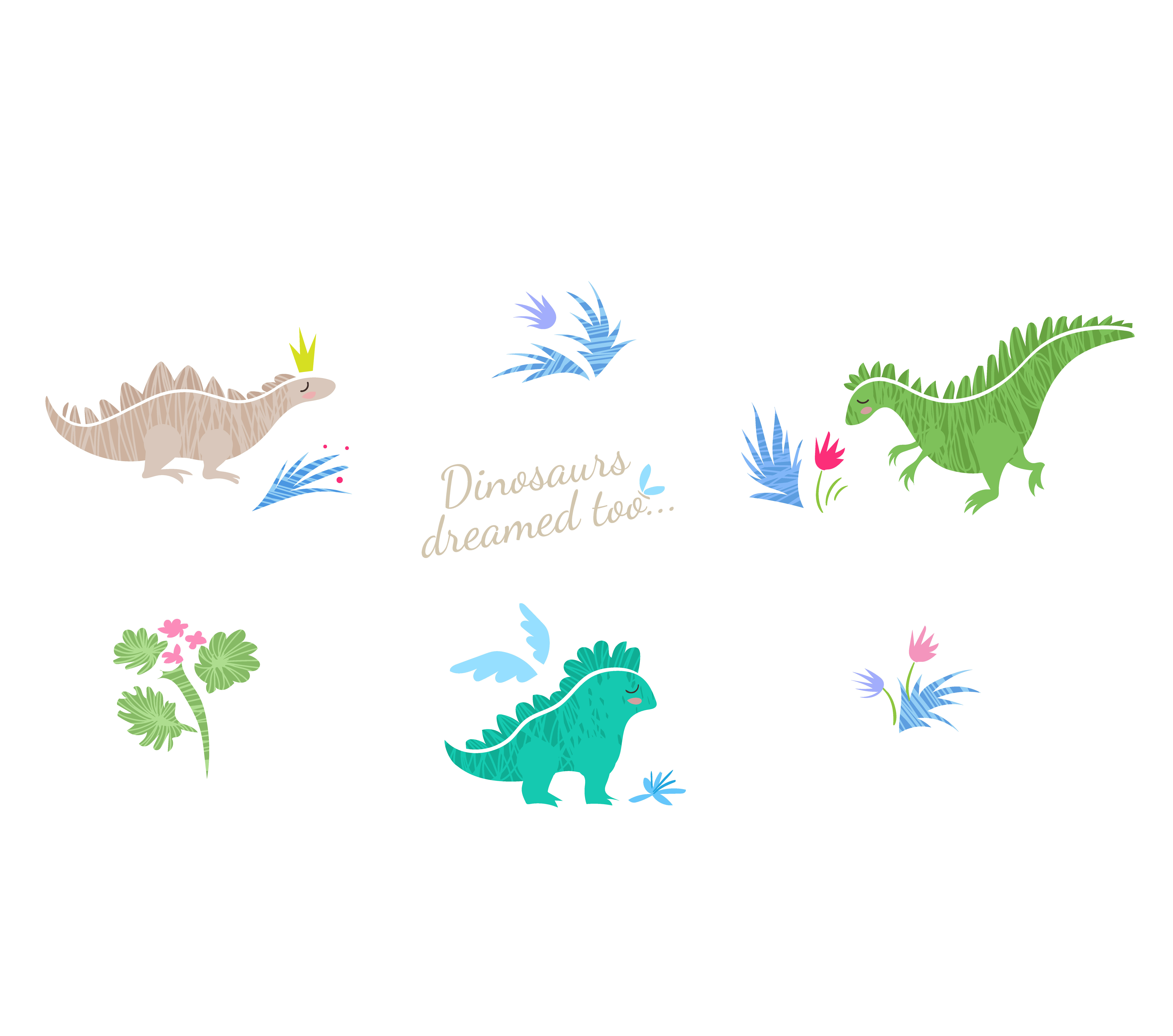 Cute dinosaurs vector2