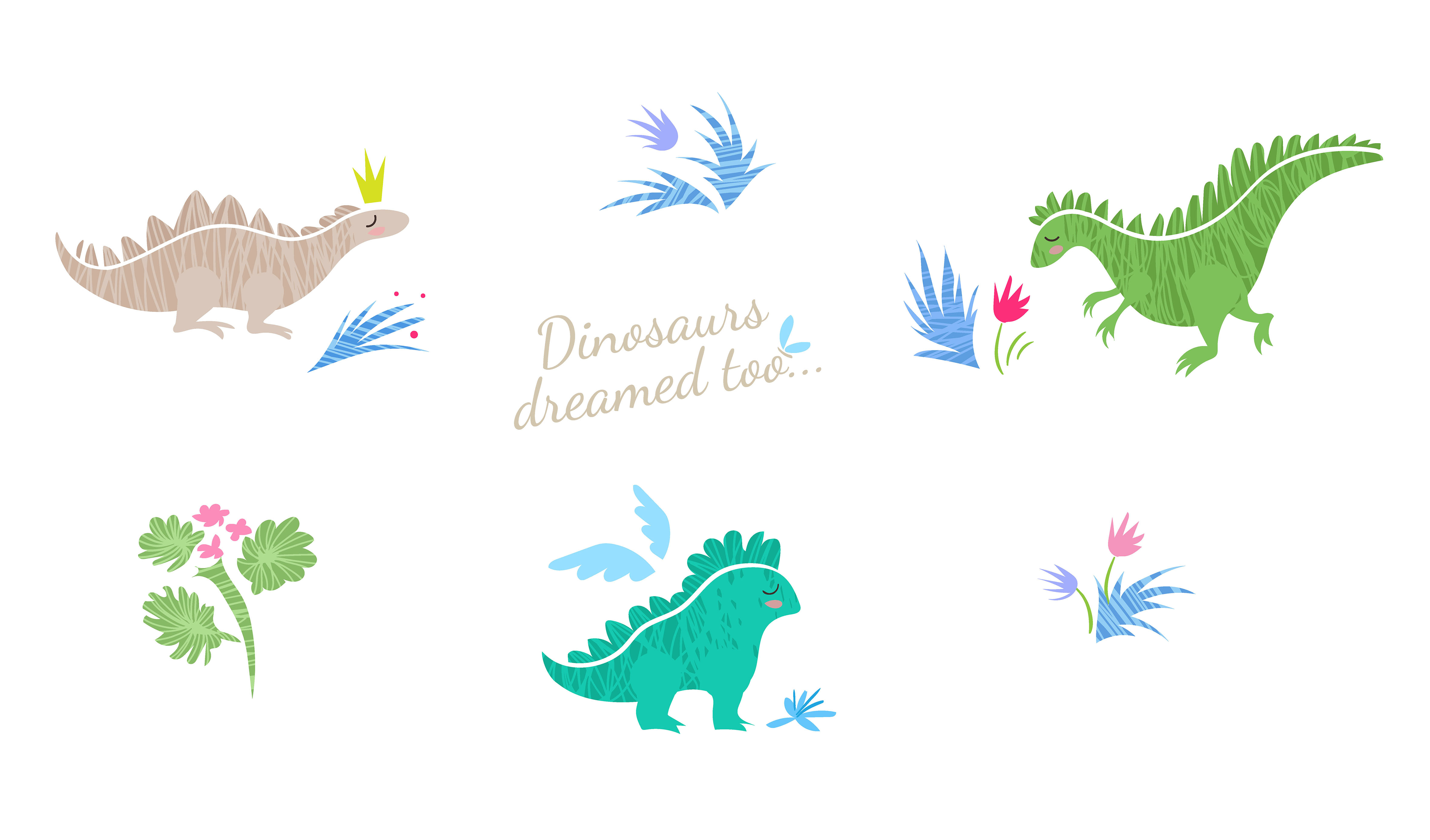 Cute dinosaurs vector2333