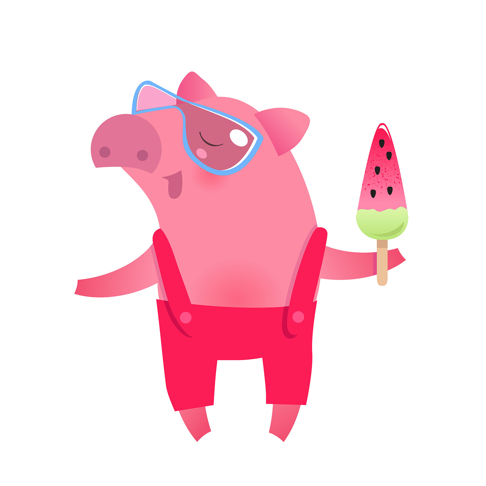 Pig with ice cream33
