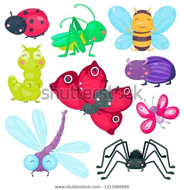 Cute cartoon baby insects set 600w 1311980999