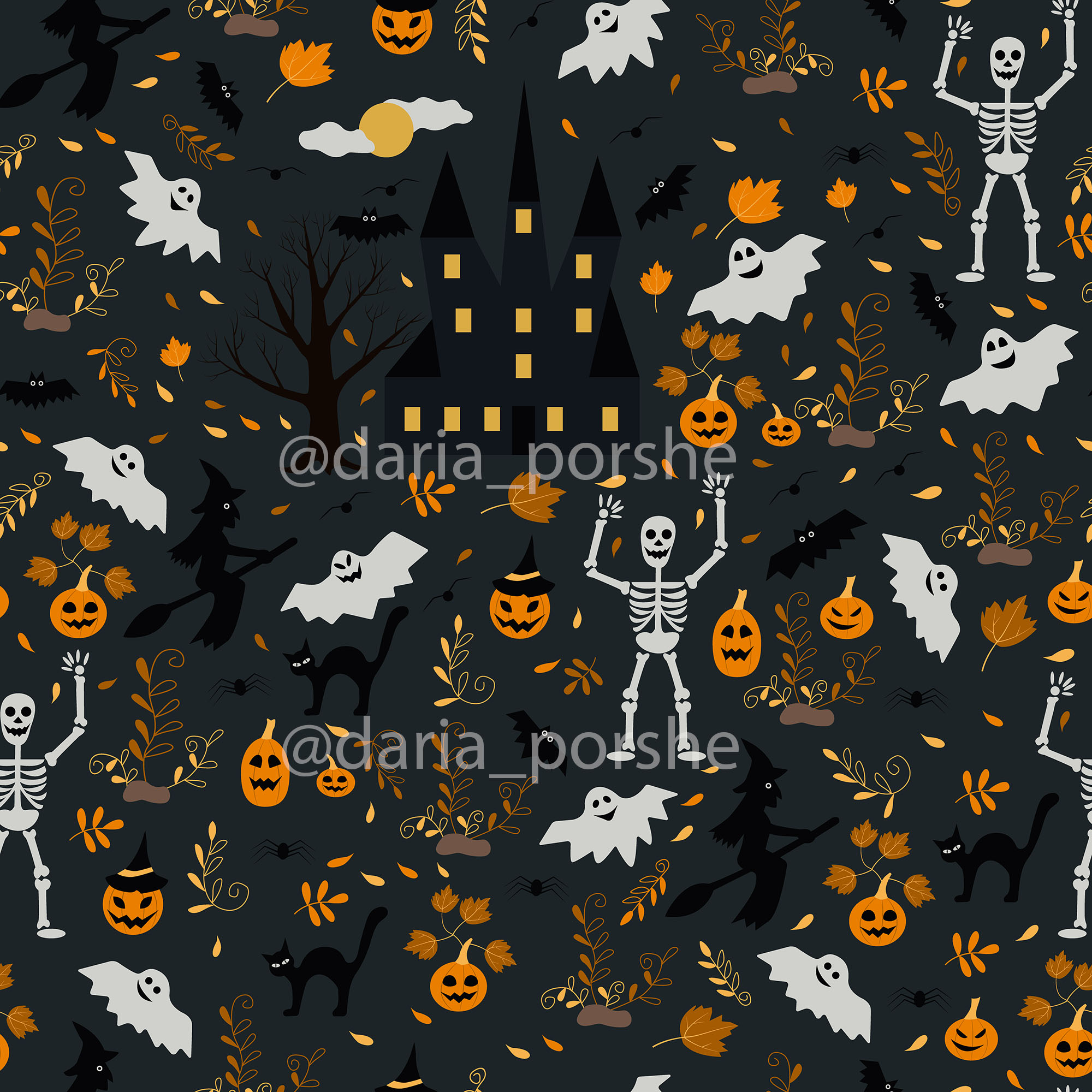 Pattern halloween on a dark background