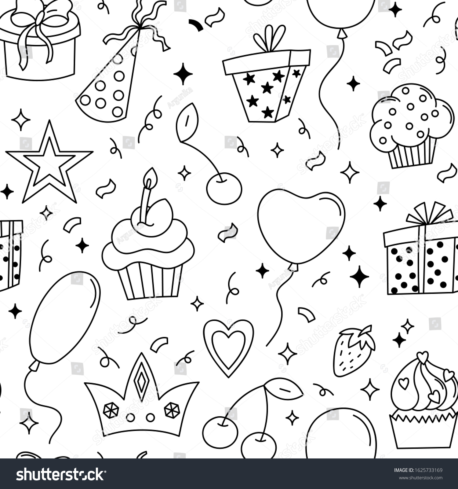Stock vector birthday party seamless pattern for web wallpaper wrapping scrapbook 1625733169