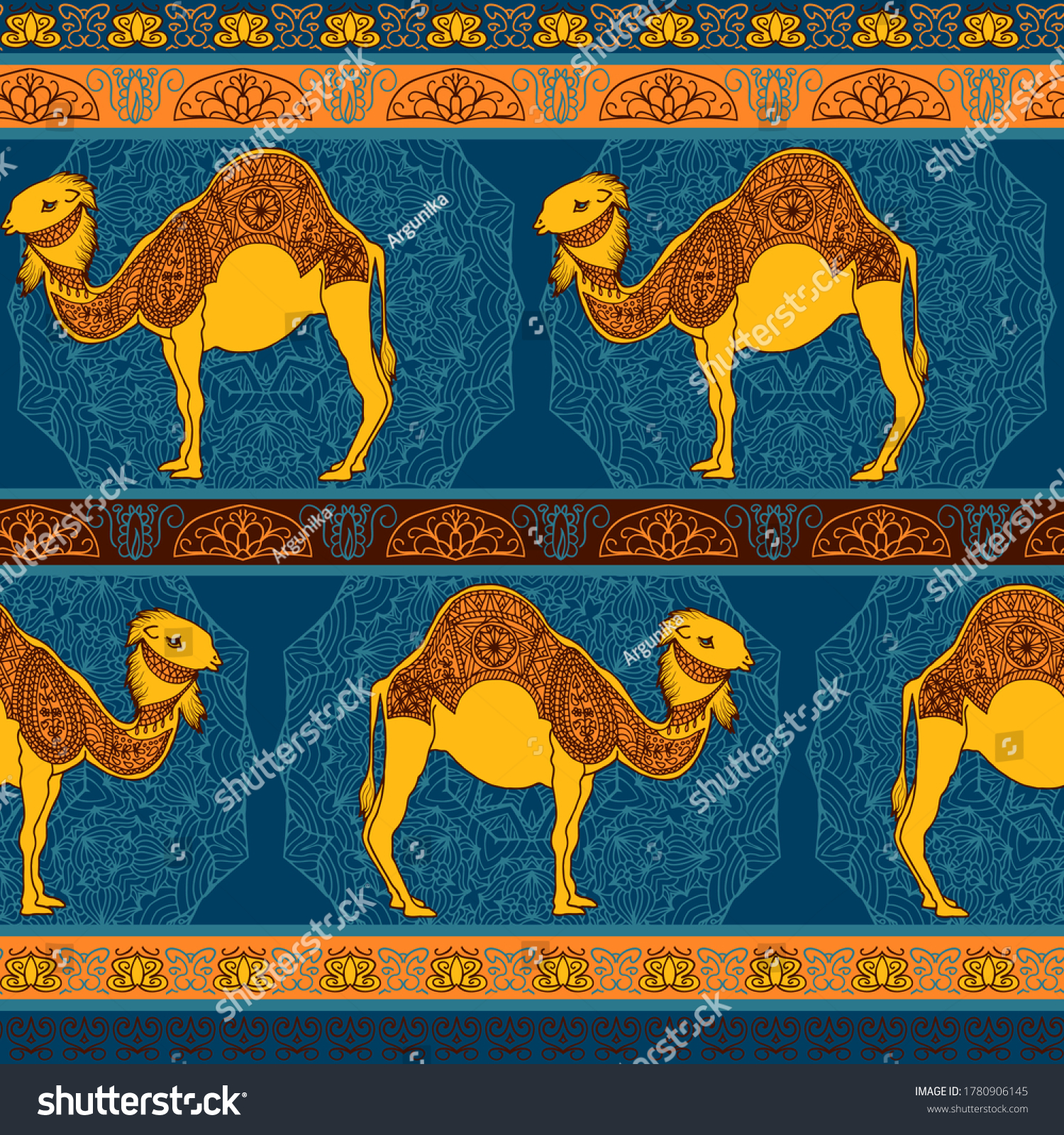 Stock vector hand drawn coloring page with camel zentangle illustration for adult anti stress coloring books or 1780906145