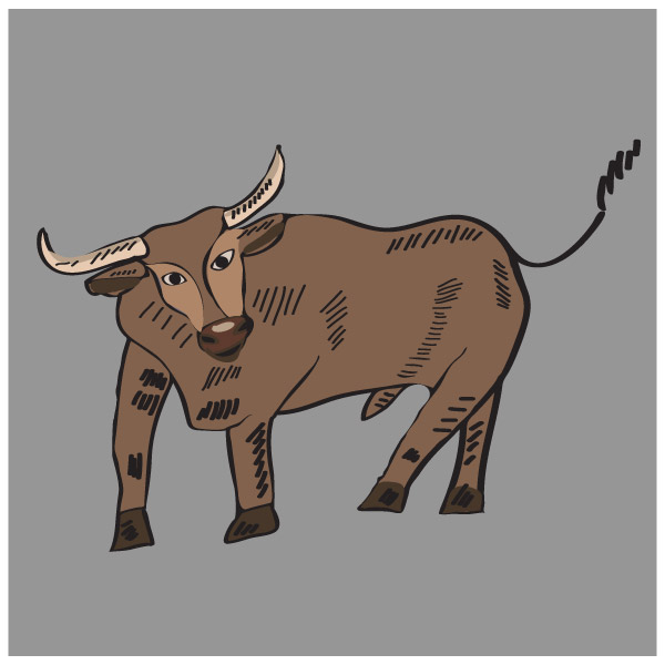 Vector drawing  bull 14 fl01