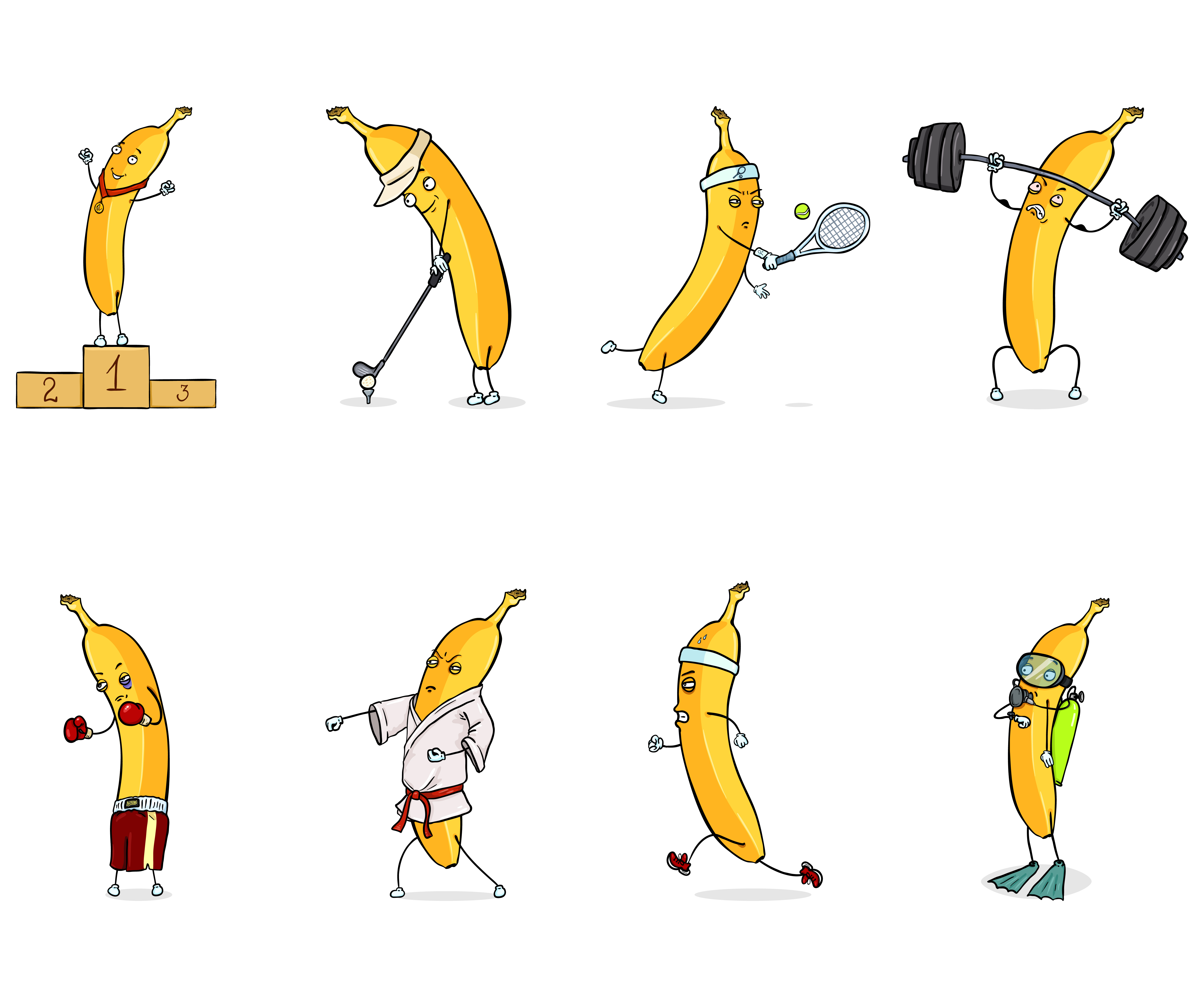 Set banana character 02