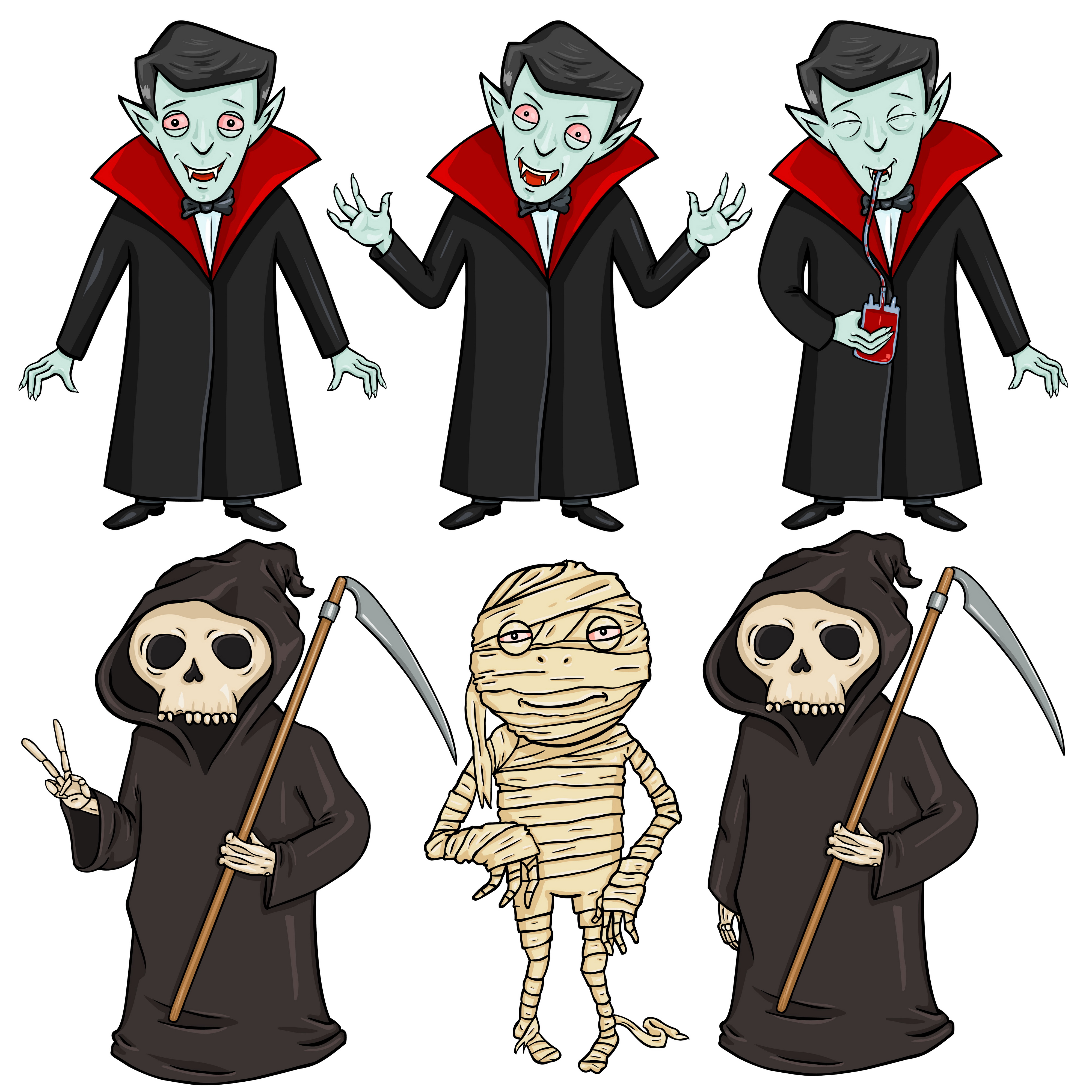 Set of halloween characters