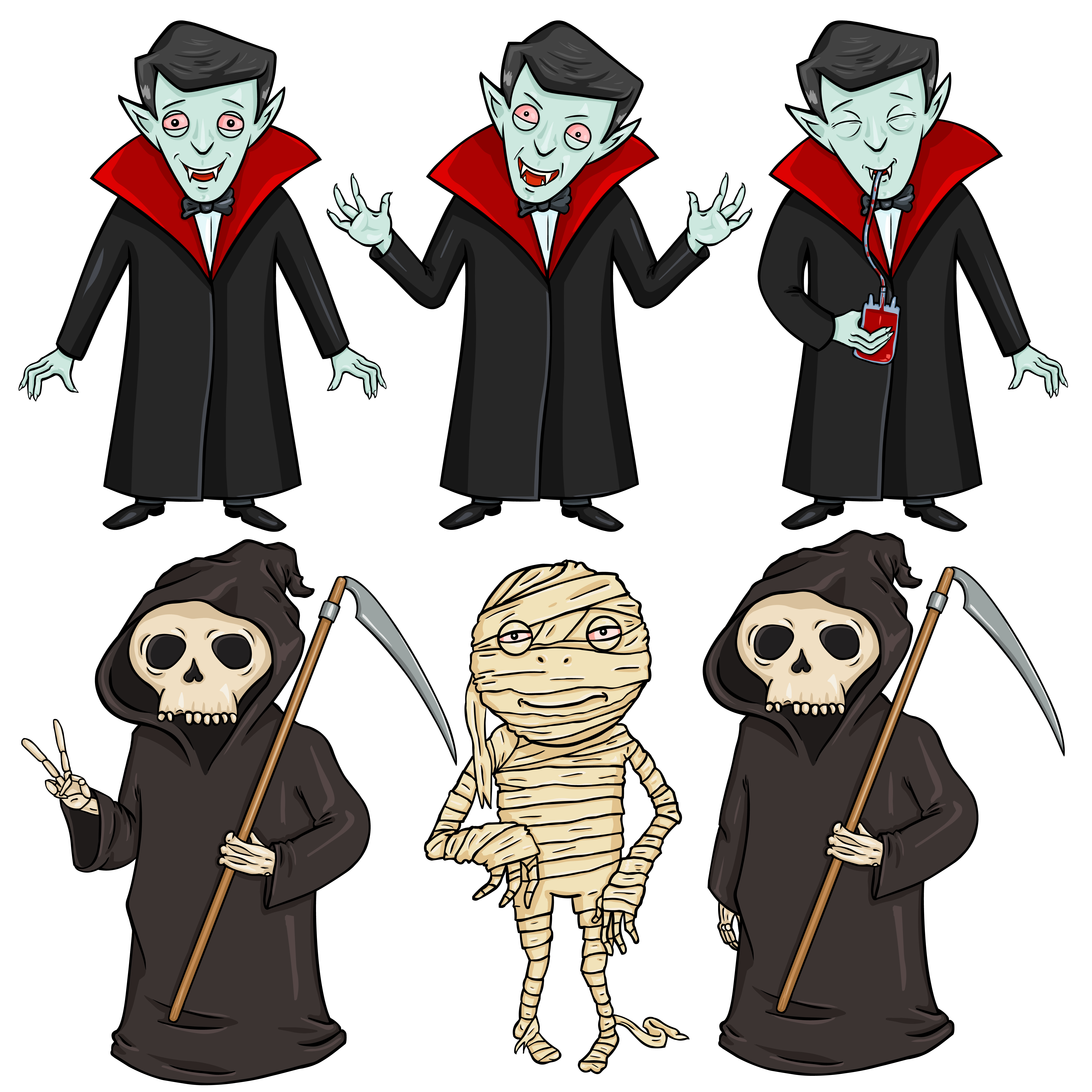 Set of halloween characters