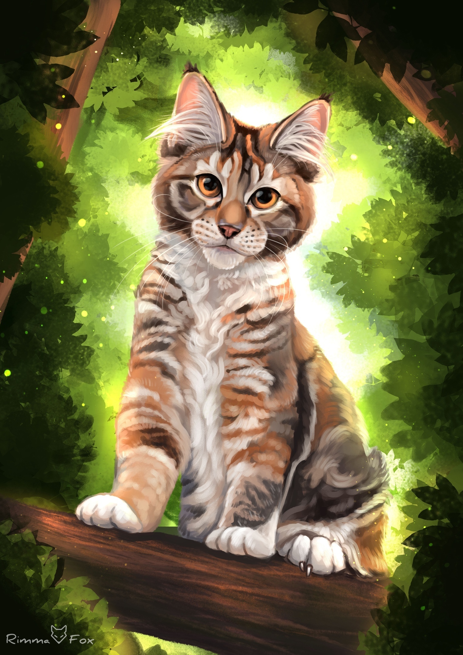 Кот в лесу арт