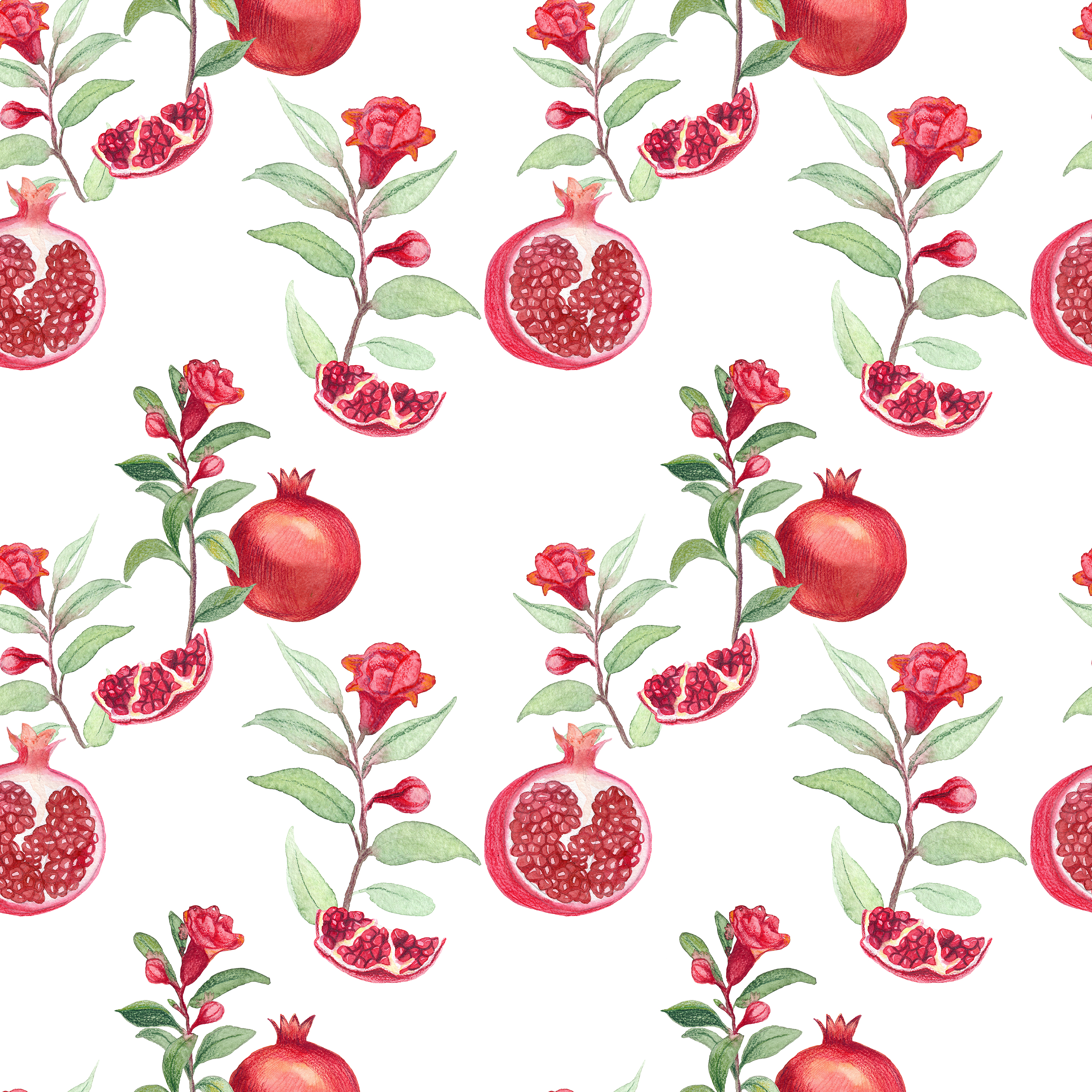 Pomegranate white x2 pattern