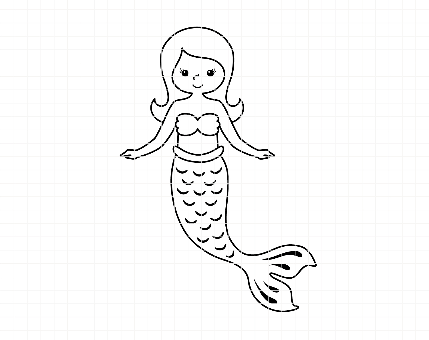 Mermaid svg png cut file 2