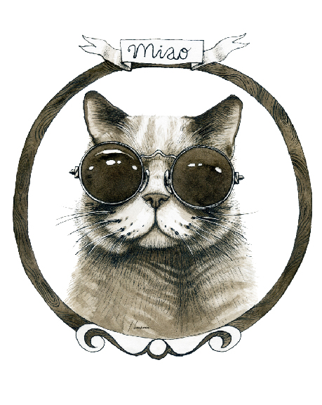 Cat in glasses 28x35 preview