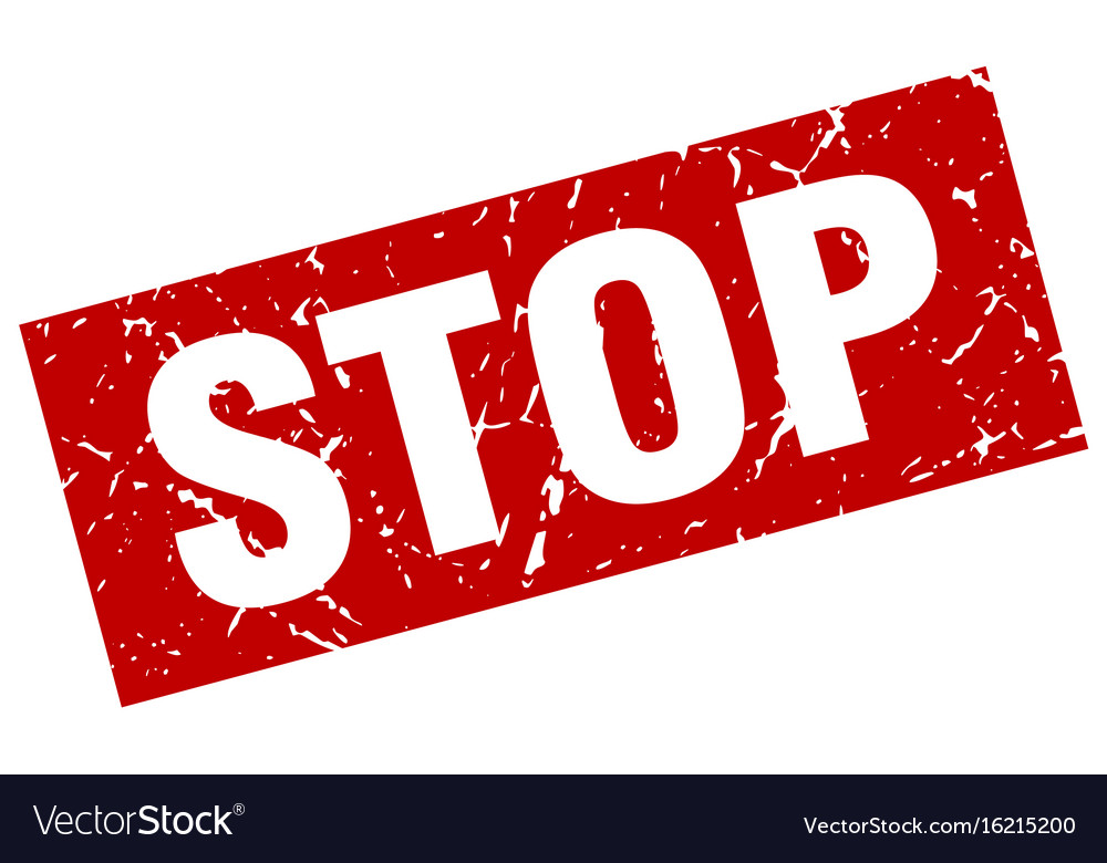 Square grunge red stop stamp vector 16215200