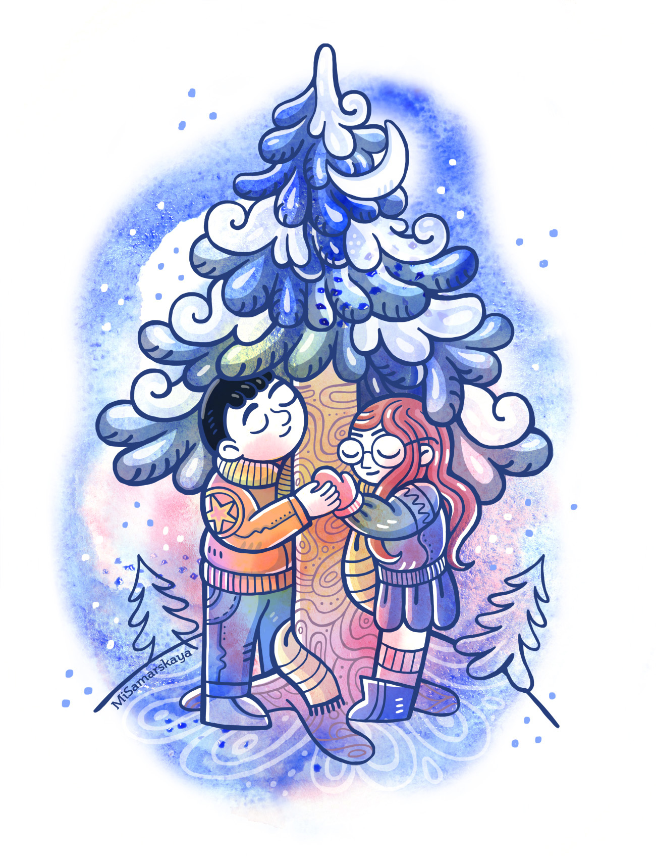 Hugs with a tree