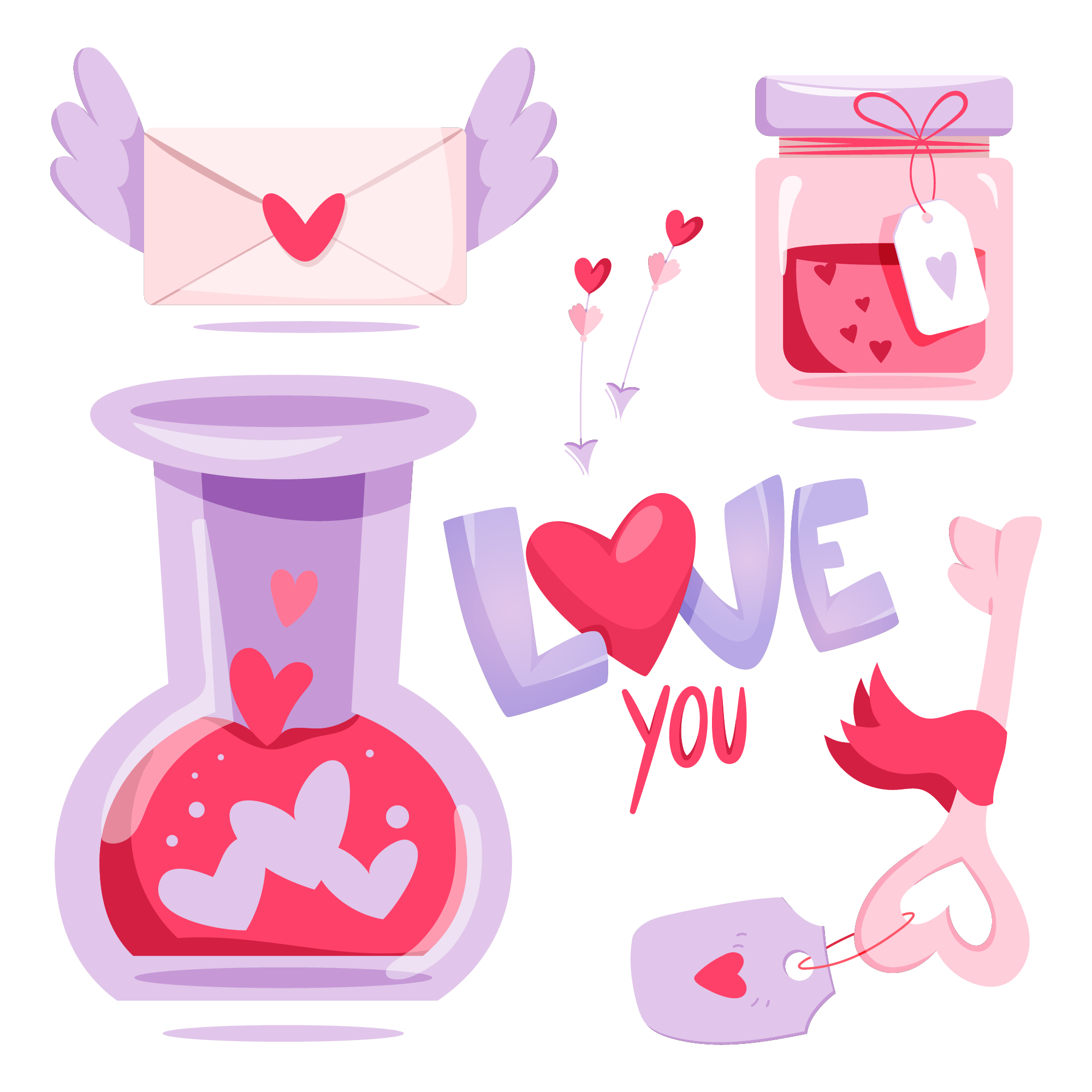 Illustrations vector valentine s day set