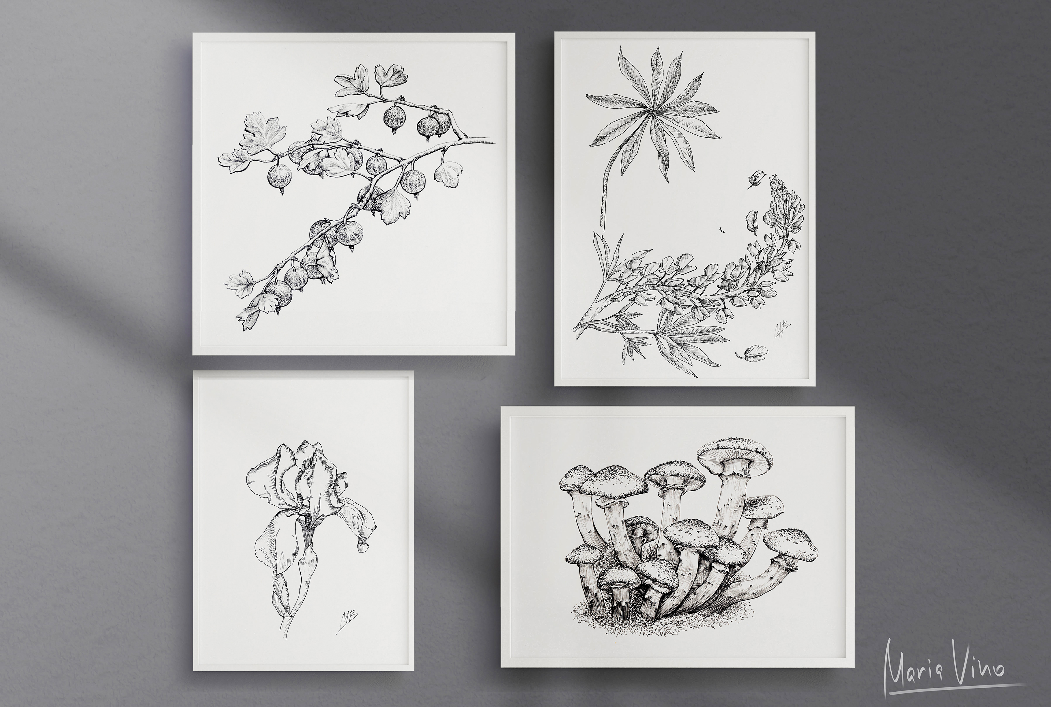 Create an stylish ink drawing small