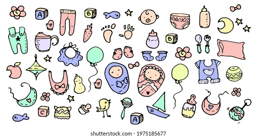 Vector set isolated baby elements 260nw 1975185677