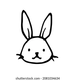 Vector rabbit head icon handdrawn 260nw 2081034634