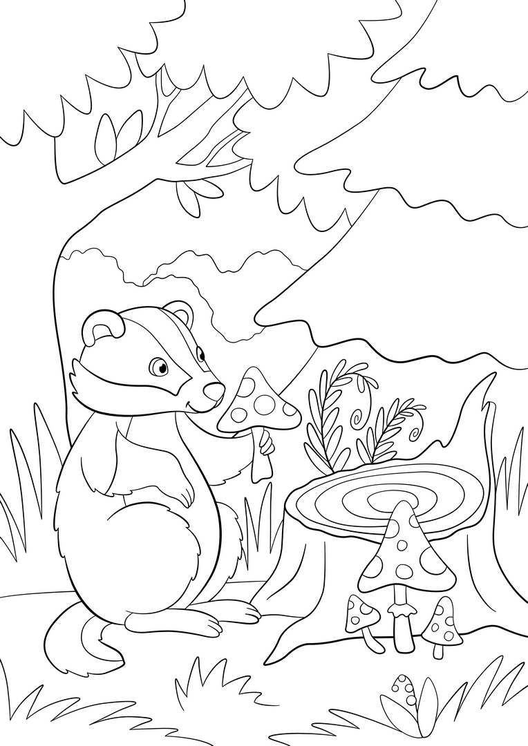 Badger02 coloring page